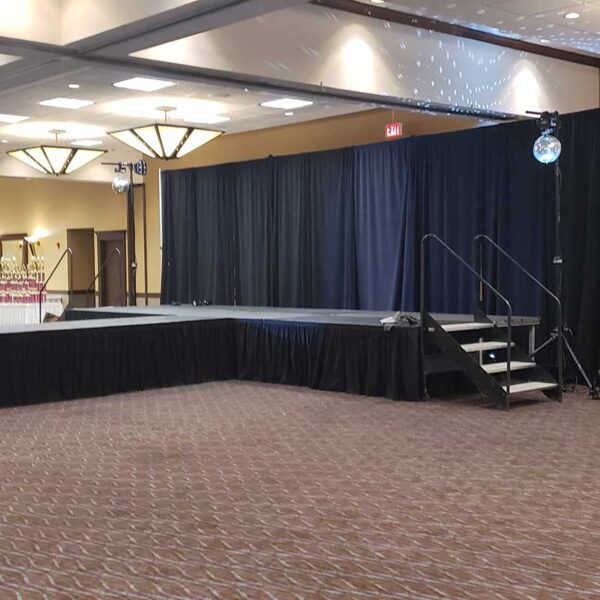 Pipe and drape rental stage runway