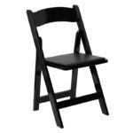 Black folding garden chair for rent