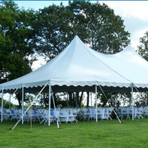 Pole tent rented for a wedding in Chicago suburbs