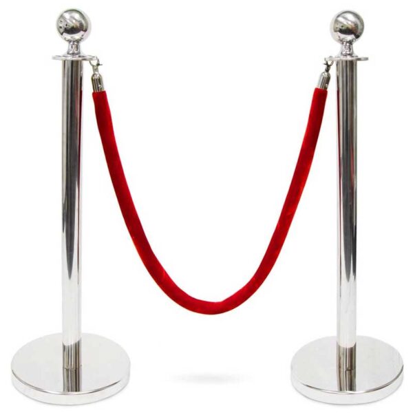 Stanchion with red velvet rope