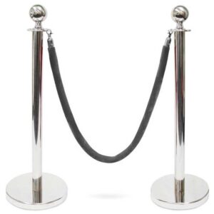Stanchion with black velvet rope
