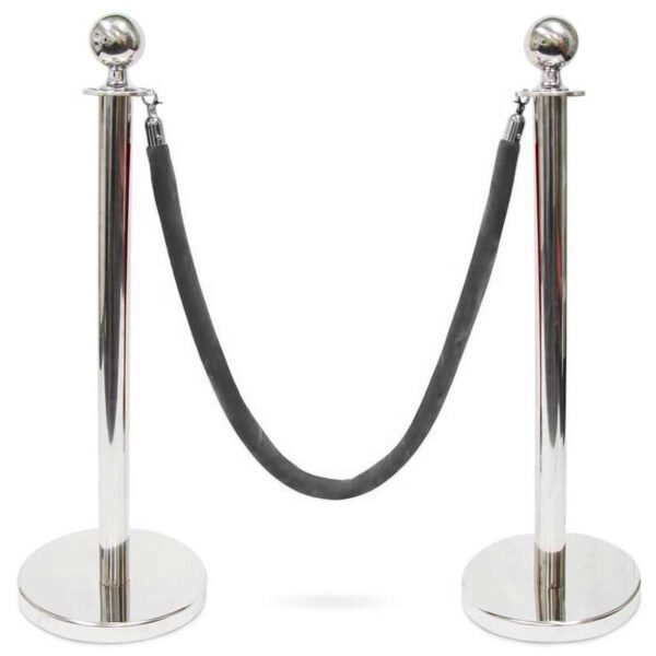 Stanchion with black velvet rope