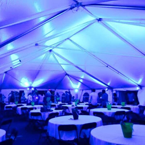Frame tent with uplighting in Chicago