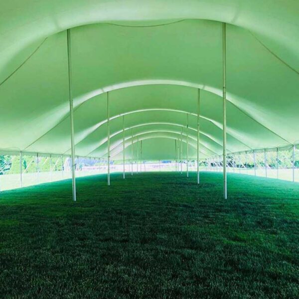 What a pole tent looks like under the canopy